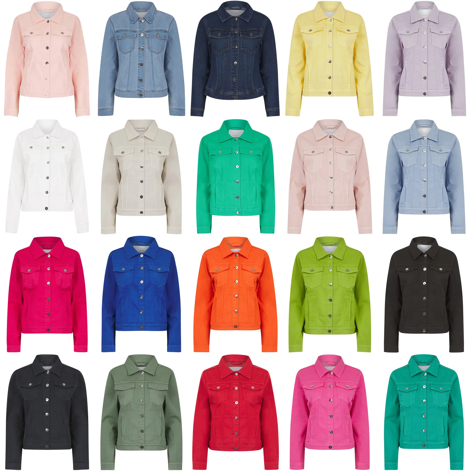 Women's Stretch Denim Jacket in Summer Bright Colors