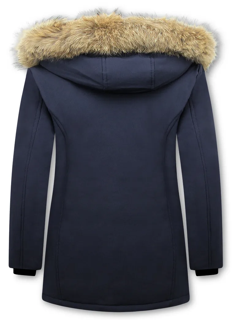 Women's Blue Fox Fur Winter Coat