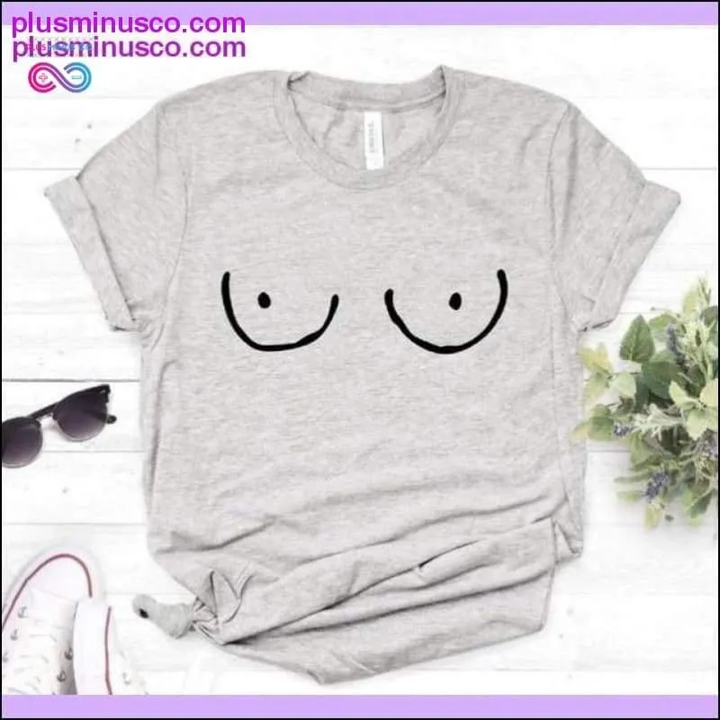 Women's Cotton T-Shirt with Humorous Chest Print Design