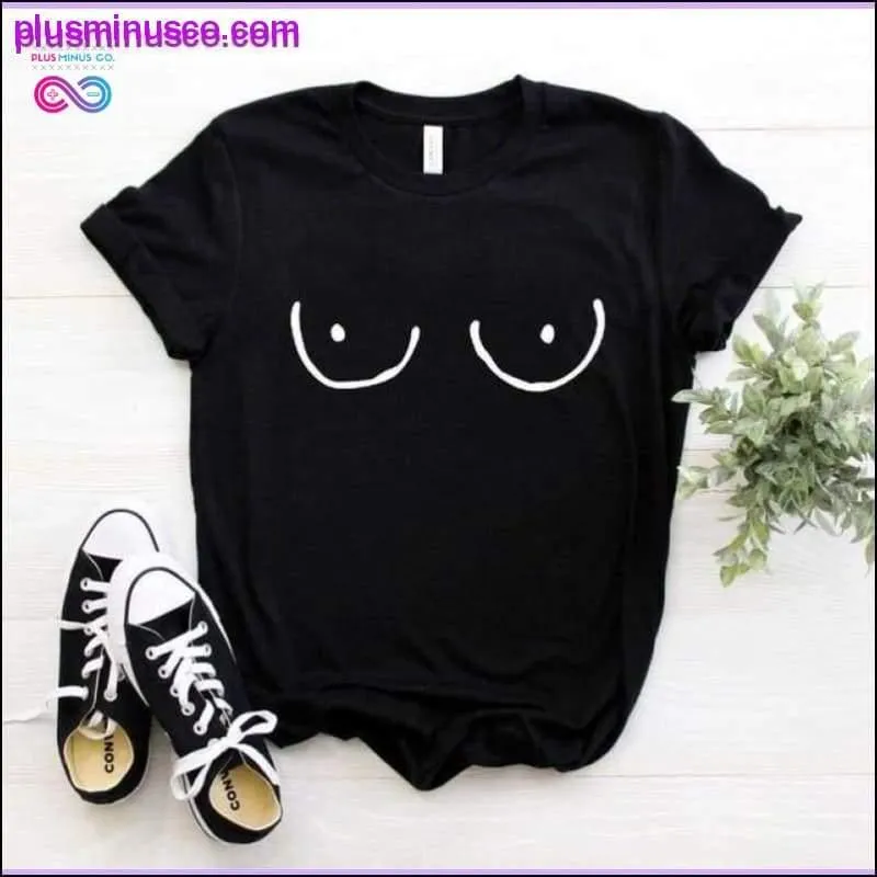 Women's Cotton T-Shirt with Humorous Chest Print Design