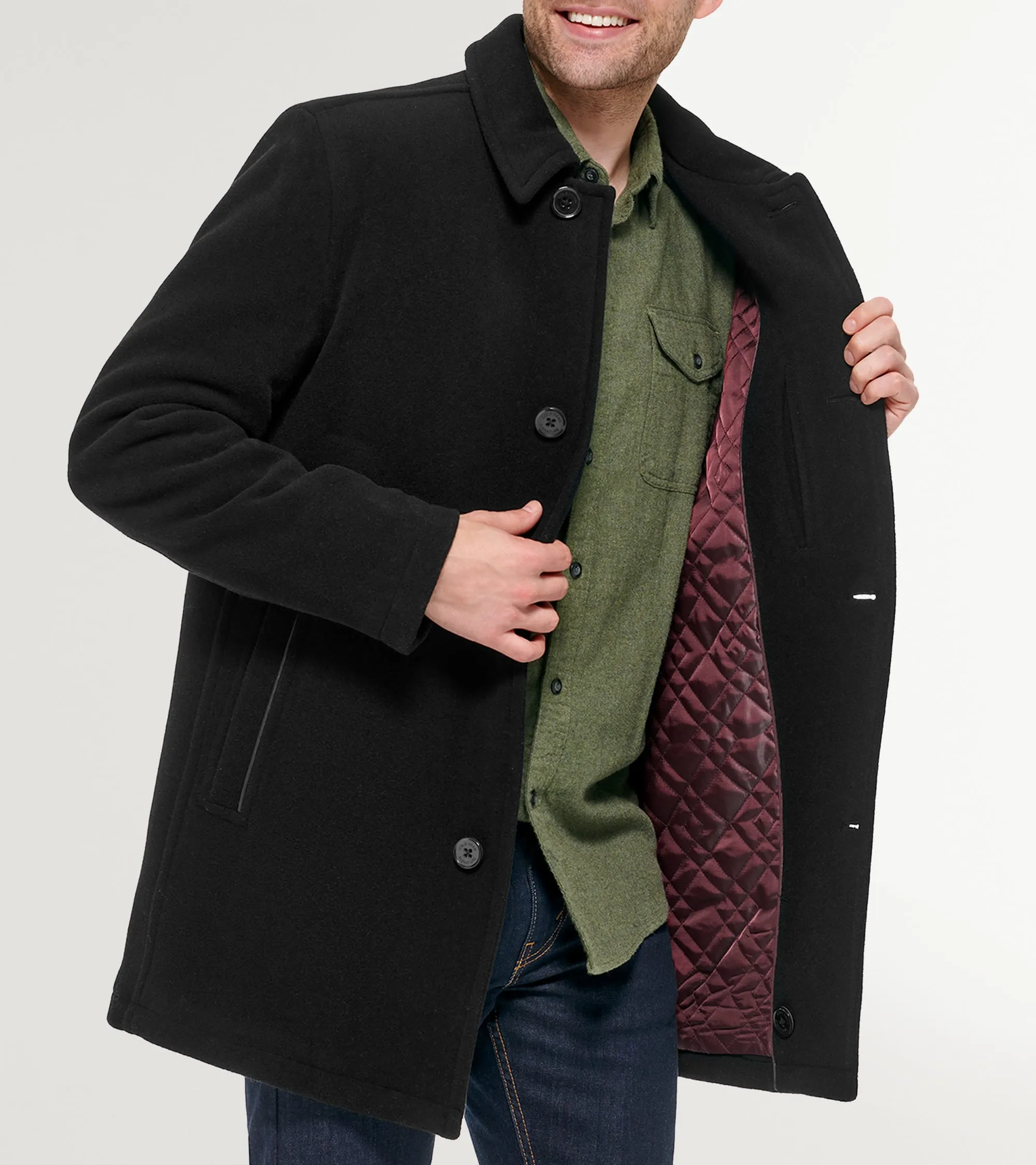 Wool Car Coat for Men