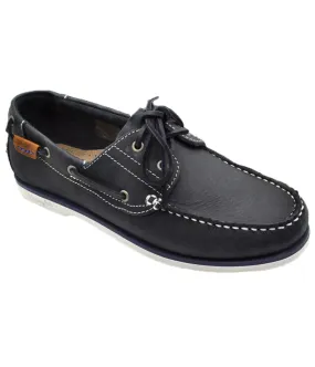 Wrangler Ocean Navy Leather Boat Shoes