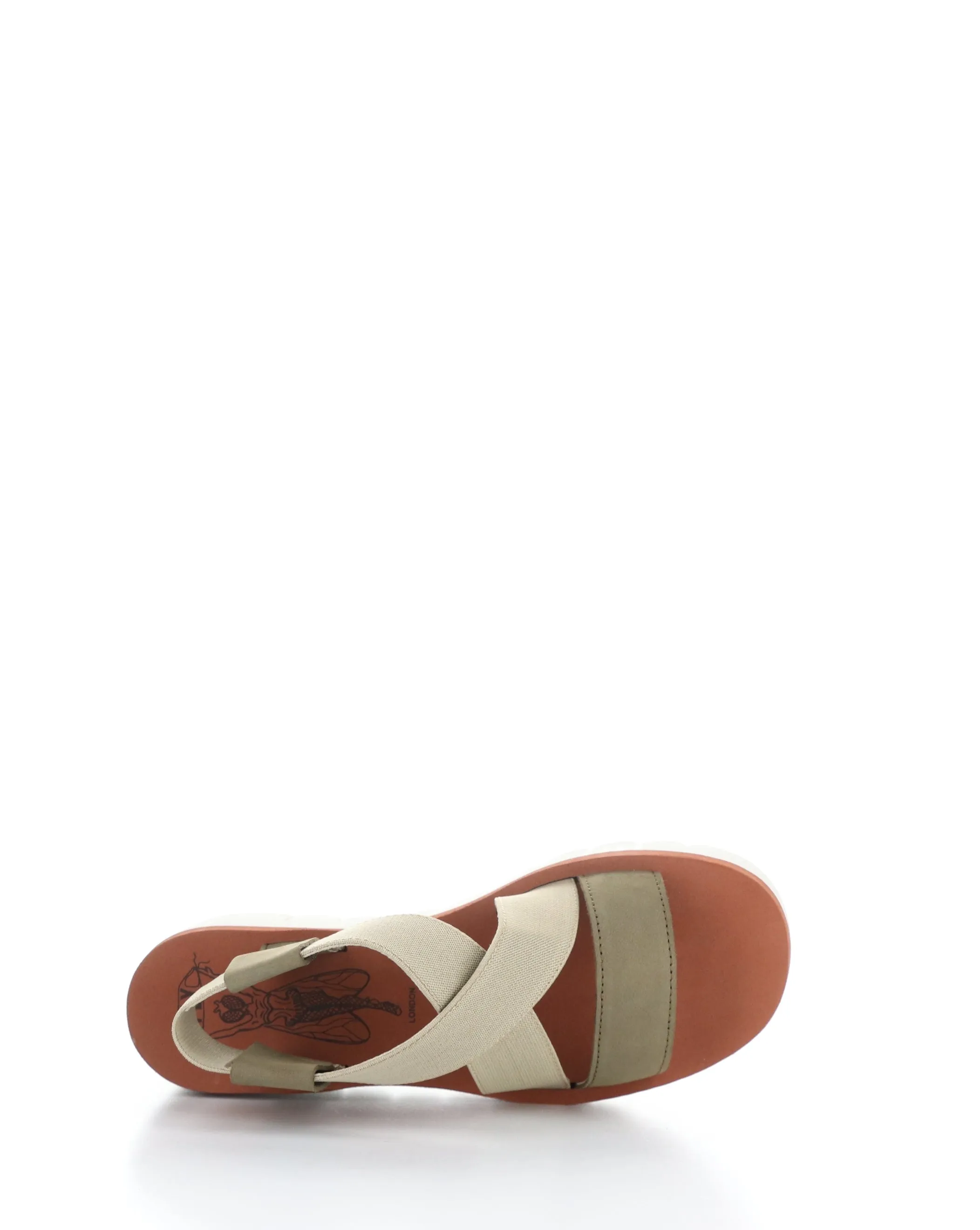 YABI922FLY Sandals in Military, Beige, and Brick with Round Toe