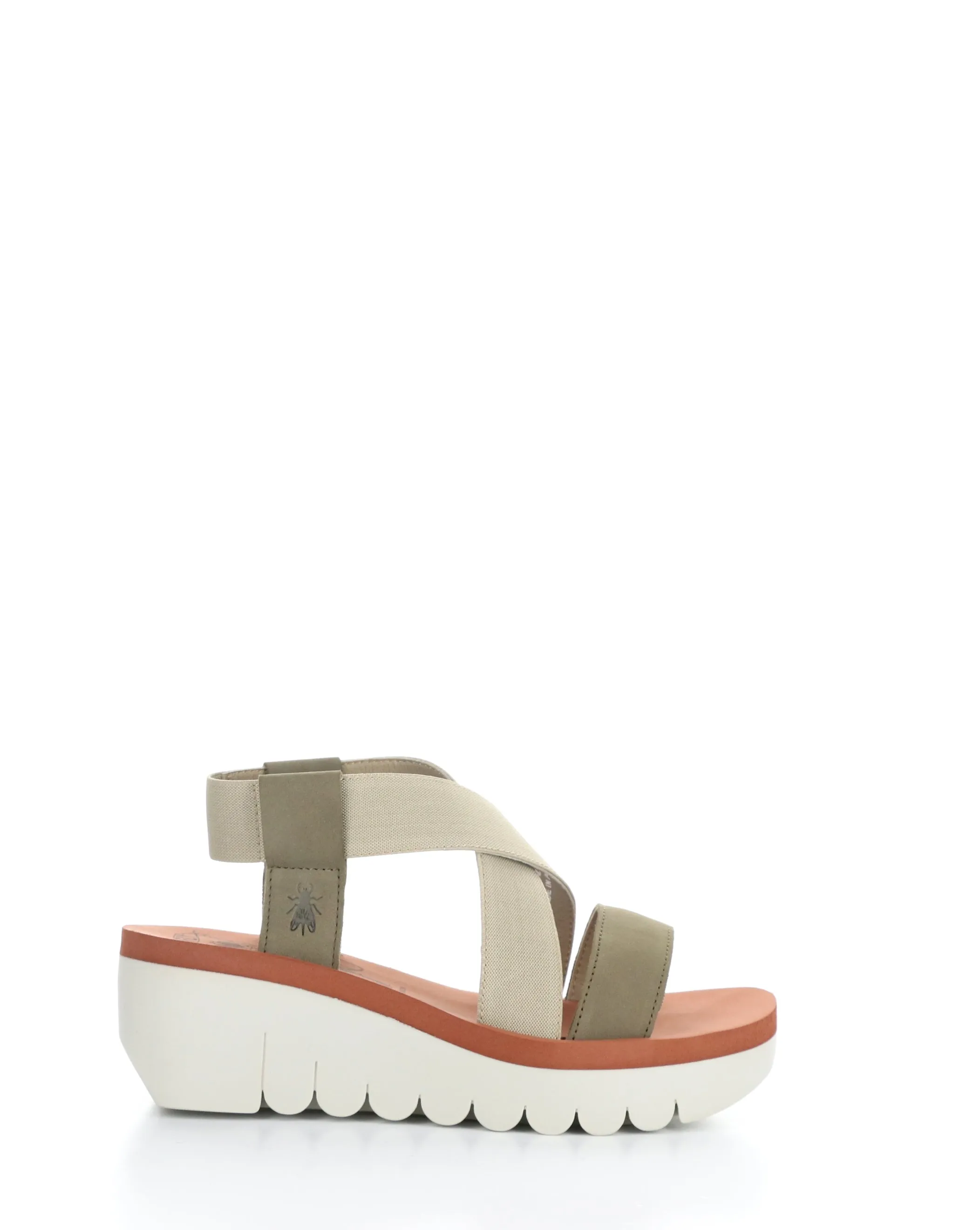 YABI922FLY Sandals in Military, Beige, and Brick with Round Toe