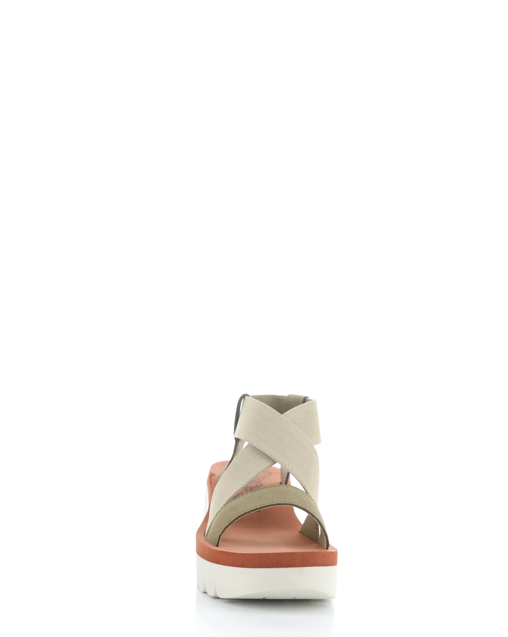 YABI922FLY Sandals in Military, Beige, and Brick with Round Toe