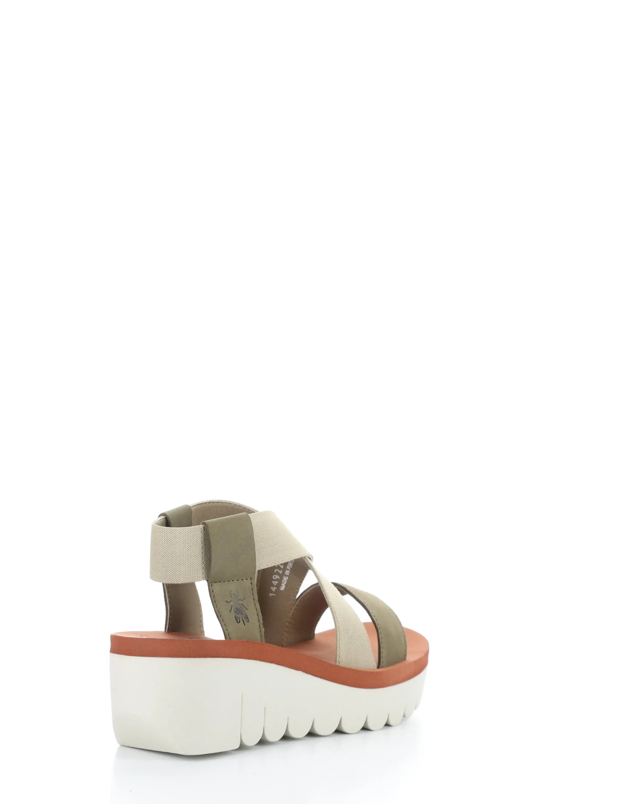 YABI922FLY Sandals in Military, Beige, and Brick with Round Toe