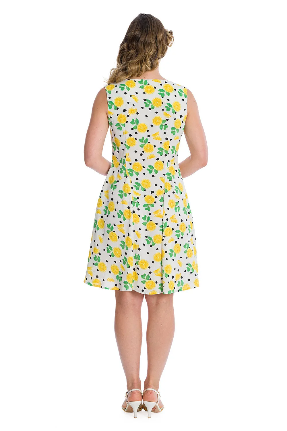 Yellow Citrus Print Dress