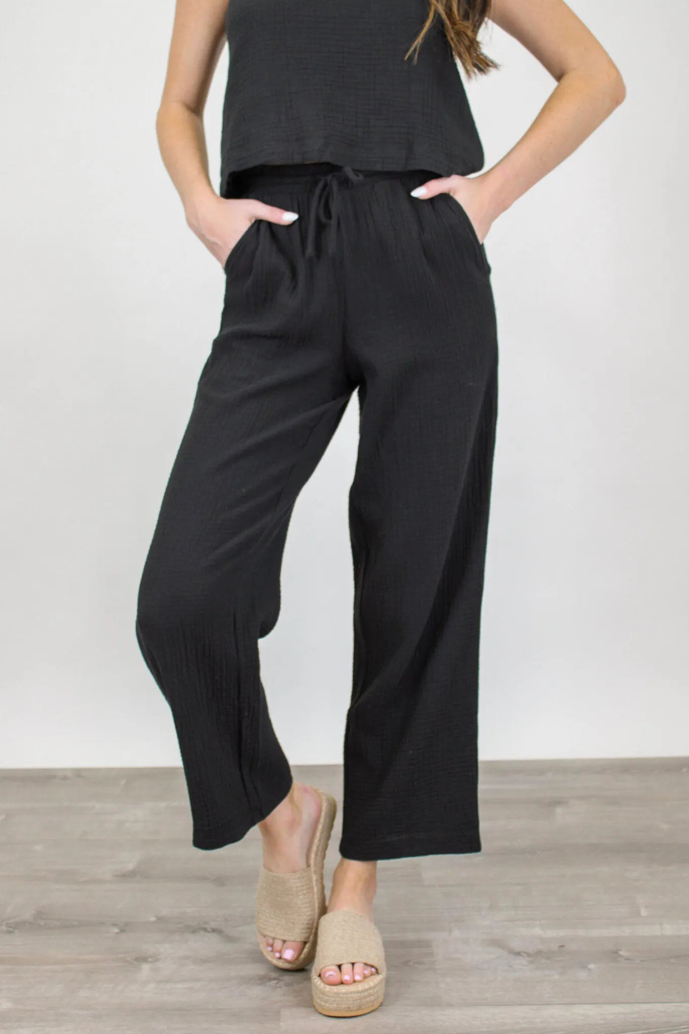 Z Supply Bondi Gauze Pant Black