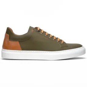 Olive Green Zelli Diaz Rubberized Calfskin Sneakers