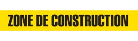 ZONE DE CONTRUCTION Barricade Tape  - Contractor Grade (Pack of 12 Rolls)